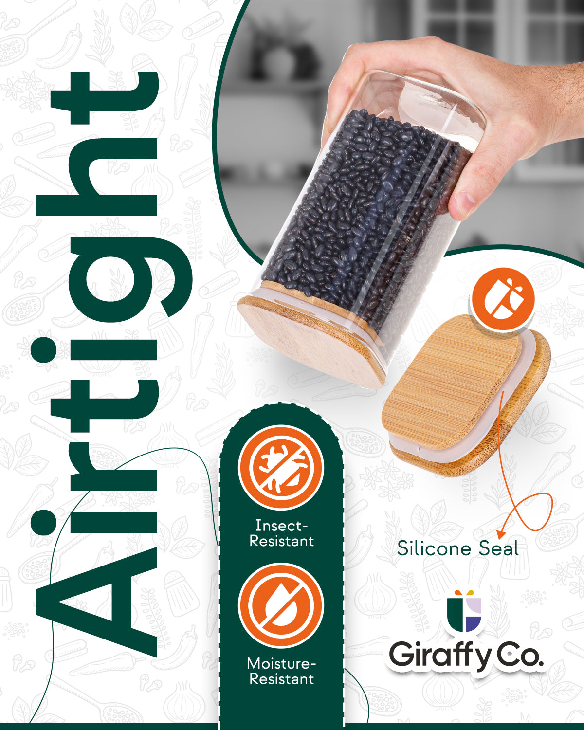 Bocaux carrés en verre