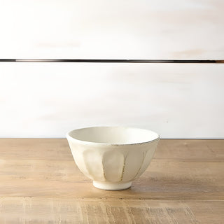 Kohyo Kaneko Rinka 11cm Rice Bowl Mino Ware - White