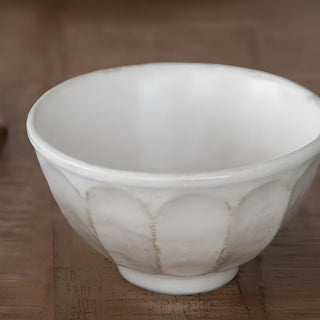 Kohyo Kaneko Rinka 11cm Rice Bowl Mino Ware - White