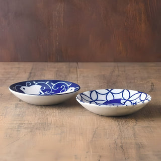 Chidori Zukushi 9.5cm Bean Dish Set Mino Ware