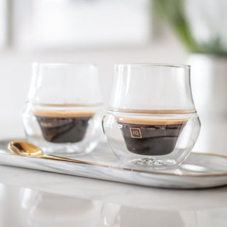 KRUVE PROPEL Espresso Glasses (75ml/2.5oz) (2-Pack) with double-walled hand-blown borosilicate glass
