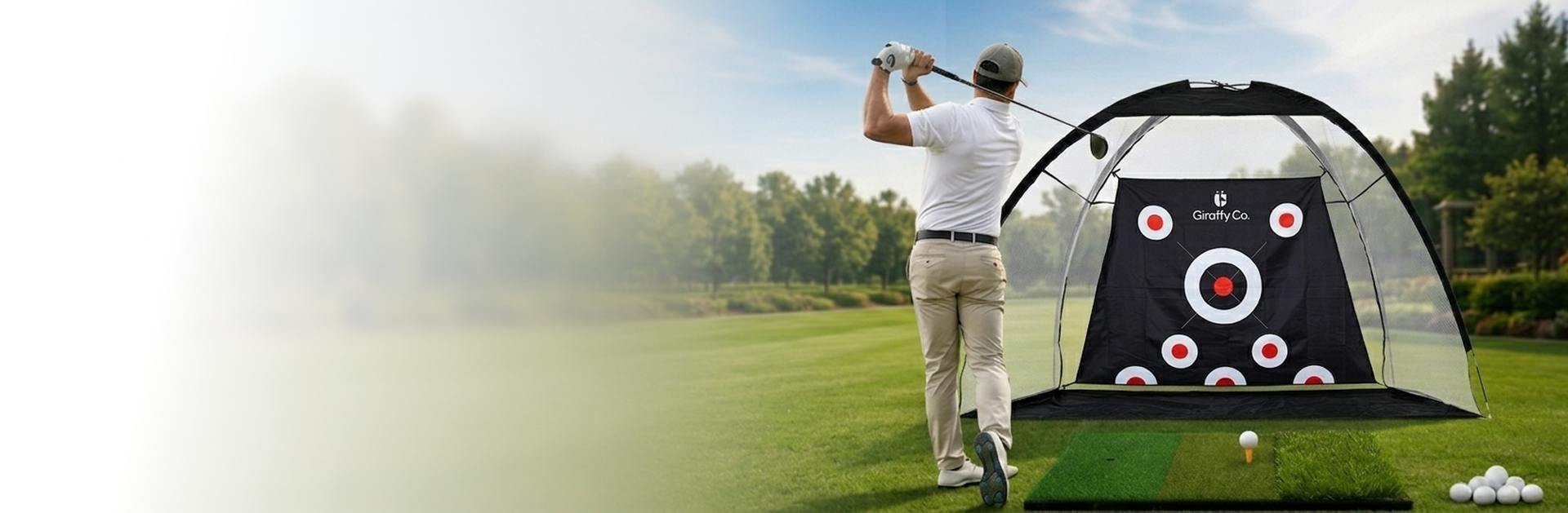 Golf Practice Net with Dual-Turf Mat | Giraffy Co