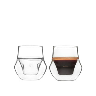 KRUVE PROPEL Espresso Glasses (75ml/2.5oz) (2-Pack) clear hand-blown borosilicate glass set