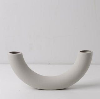 Minimalistic Half Donut Ceramic Vase