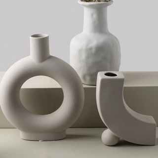 Minimalistic J-Shaped Ceramic Vase