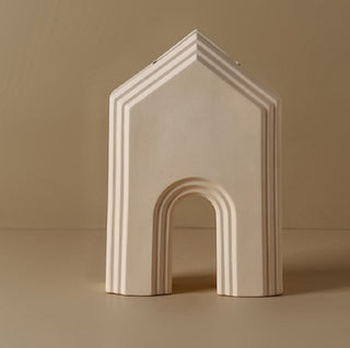 Nordic Geometric Arch Vase - Cream