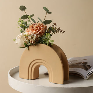 Nordic Geometric Arch Vase - Sand