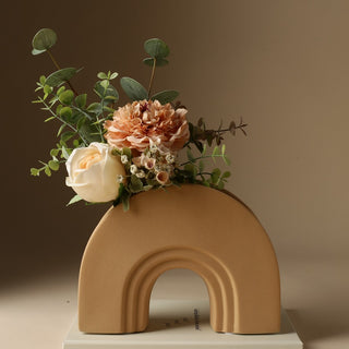 Nordic Geometric Arch Vase - Sand