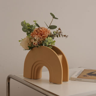 Nordic Geometric Arch Vase - Sand