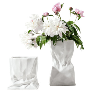 Small Crinkled Paper Bag Vase