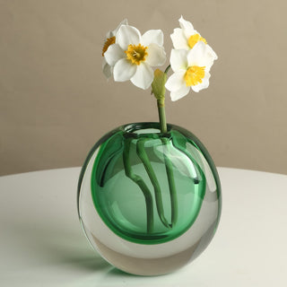 Double Wall Glass Vase - Green - Final Sale