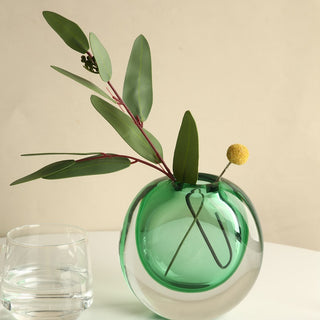 Double Wall Glass Vase - Green - Final Sale