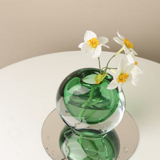 Double Wall Glass Vase - Green - Final Sale