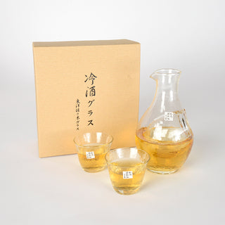 Toyo-Sasaki Glass Sake Set - Amber