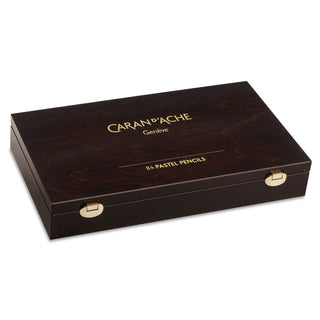 Caran d'Ache Pastel Colour Pencil Assortment - Wooden Box Set of 84