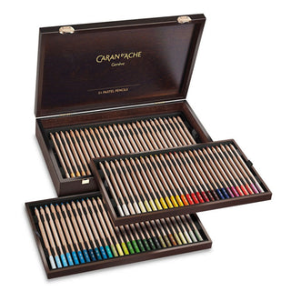 Caran d'Ache Pastel Colour Pencil Assortment - Wooden Box Set of 84