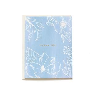 Pen + Pillar Blue Floral Thank You Card