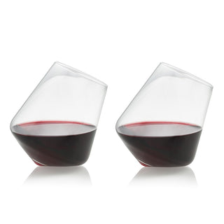 UBERSTAR Rolling Glasses - Stemless Wine and Whiskey Glasses (Pair)