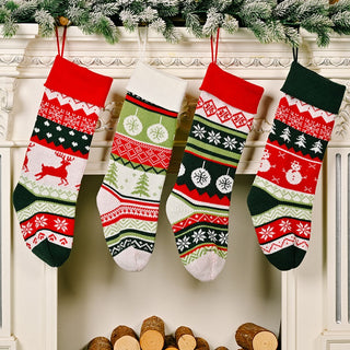 Christmas Knitted Socks - Christmas Tree