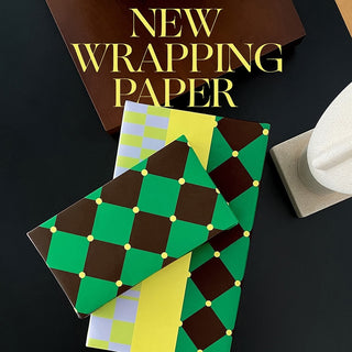 Paperplay Gift Wrapping Paper - Brown and Green Plaid