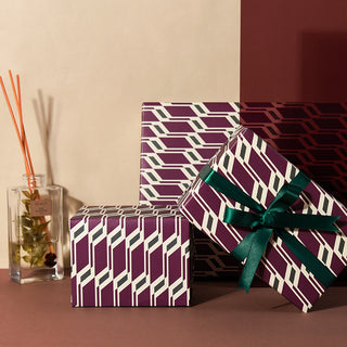 Paperplay Gift Wrapping Paper - Modern Maroon