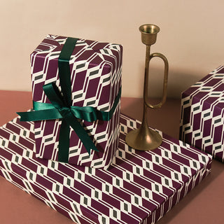 Paperplay Gift Wrapping Paper - Modern Maroon