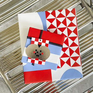 Paperplay Gift Wrapping Paper - Red and Blue Diamond 