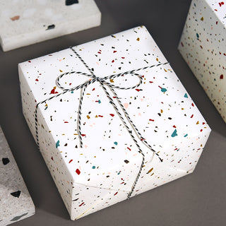 Paperplay Gift Wrapping Paper - White Terrazzo