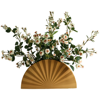 Folding Fan Ceramic Vase - Yellow