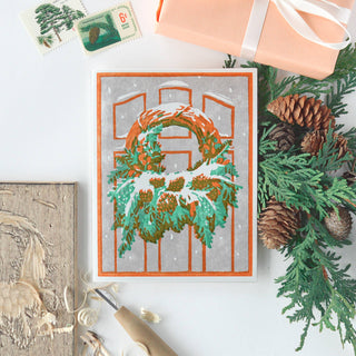 Heartell Press Snowy Wreath Holiday Card